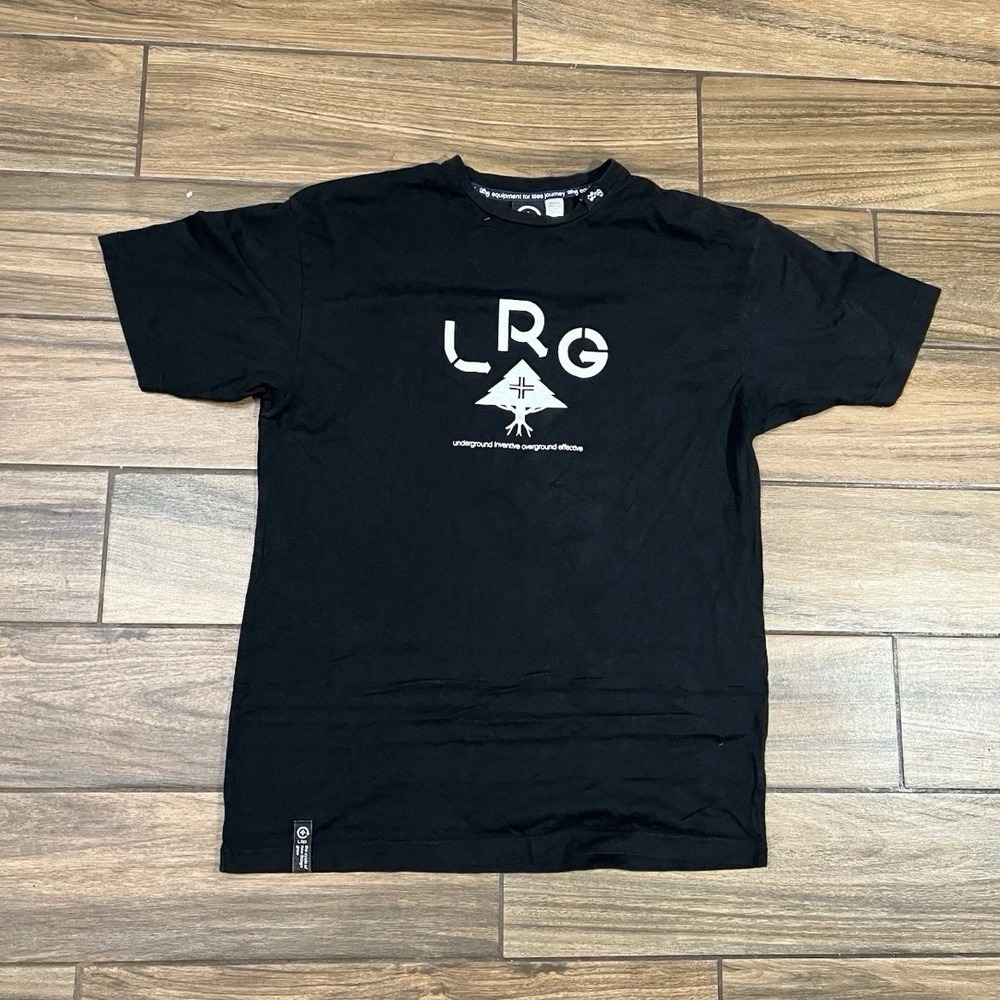 LRG Graphic T Shirt Mens Large Black Streetwear Skate Logo Tee Cotton
